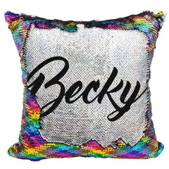 Handmade Personalized Script Name Sequin Pillow Case
