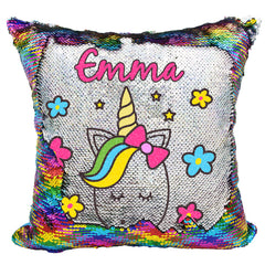Handmade Personalized Cute Unicorn Sequin Pillow Case