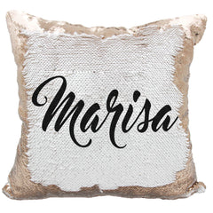 Handmade Personalized Script Name Sequin Pillow Case