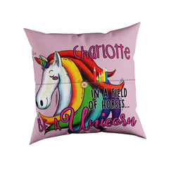 Be A Unicorn Quote Personalized Throw Pillow with Pockets