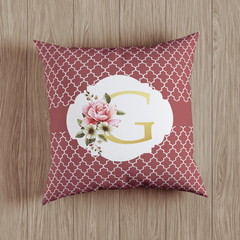 Floral Initial Design Personalized Monogram Throw Pillow