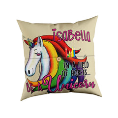 Be A Unicorn Quote Personalized Throw Pillow with Pockets