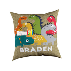 Dinosaur Friends Personalized Throw Pillow with Pockets