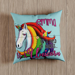 Be A Unicorn Quote Personalized Throw Pillow with Pockets