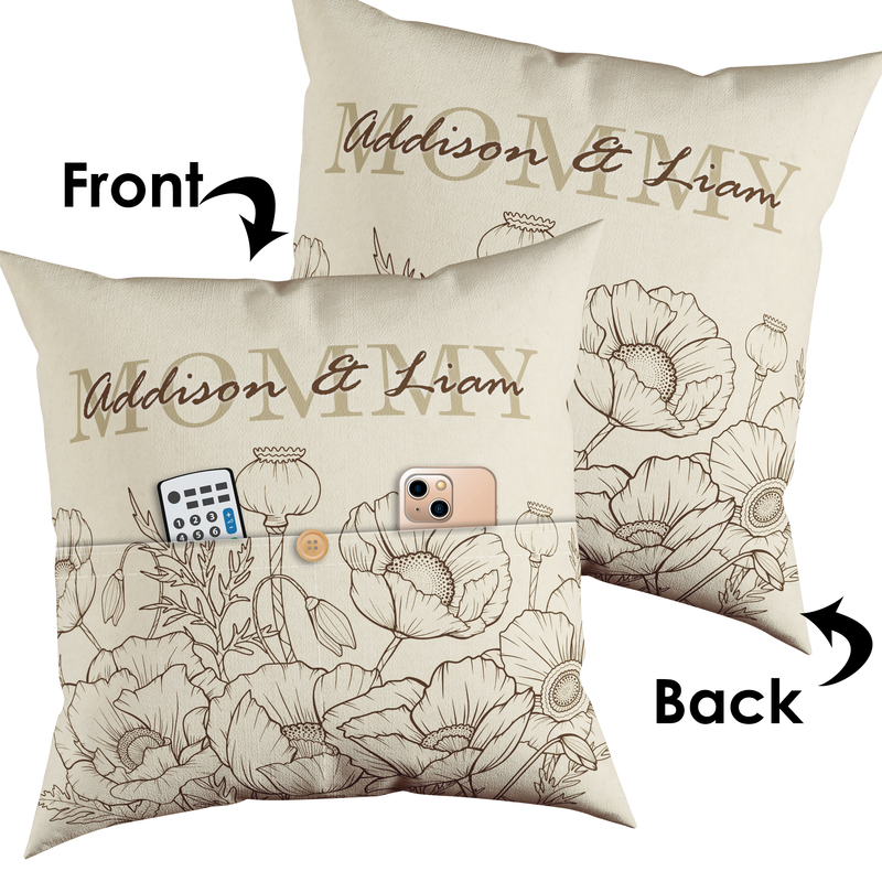 Personalized Monogram Throw Pillow Flower Doodle – VeraFide Shop
