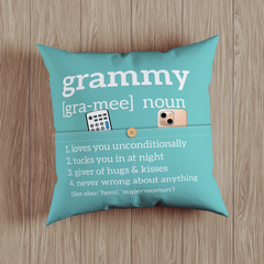 Definition of Mom Personalized Throw Pillow with Pockets