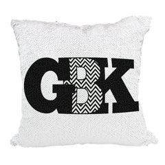 Handmade Personalized Block Letter Initials Name Sequin Pillow Case