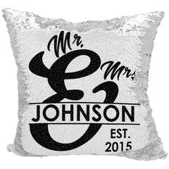 Handmade Personalized Ampersand Name Sequin Pillow Case