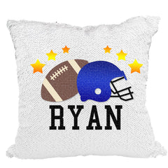 Handmade Personalized Football Allstar Reversible Sequin Pillow Case