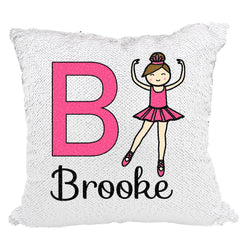 Handmade Personalized Ballet Dancer Reversible Sequin Pillow Case