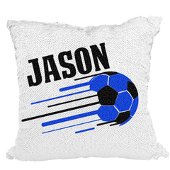 Handmade Personalized Soccer Reversible Sequin Pillow Case