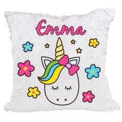 Handmade Personalized Cute Unicorn Sequin Pillow Case