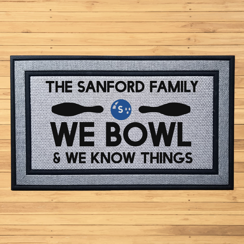 Personalized Bowlers Know Everything Indoor/Outdoor Welcome Mat