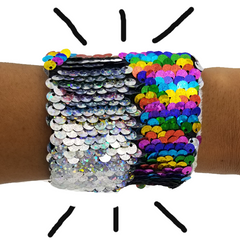 Handmade Reversible Sequin Cuff Bracelet